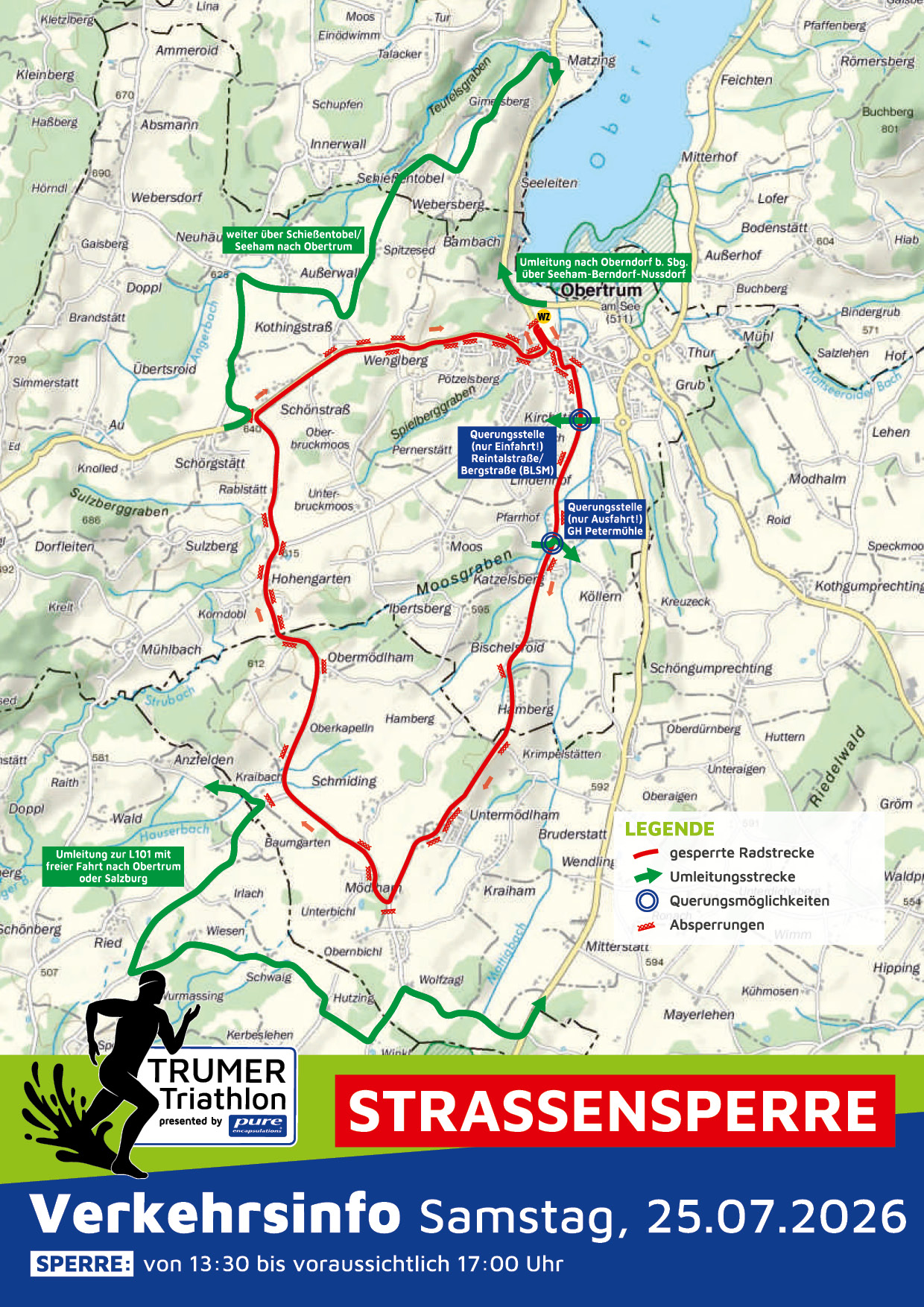 Verkehrsinformation Trumer Triathlon 25.07.2026