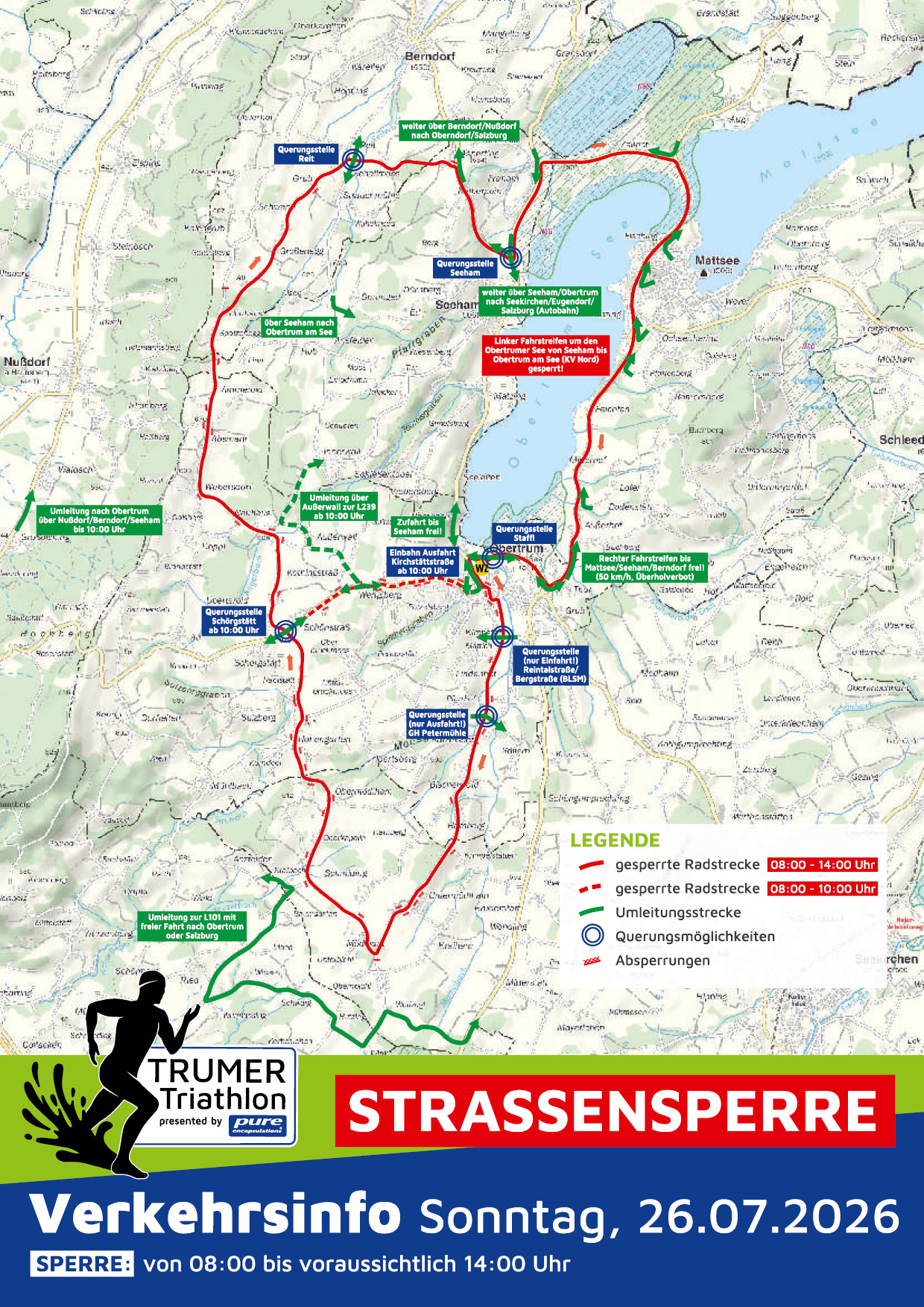 Verkehrsinformation Trumer Triathlon 26.07.2026